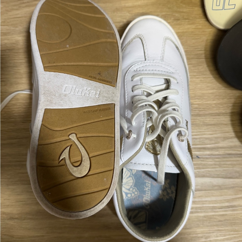 Olukai White leather  Sneakers. Worn once. So comfy